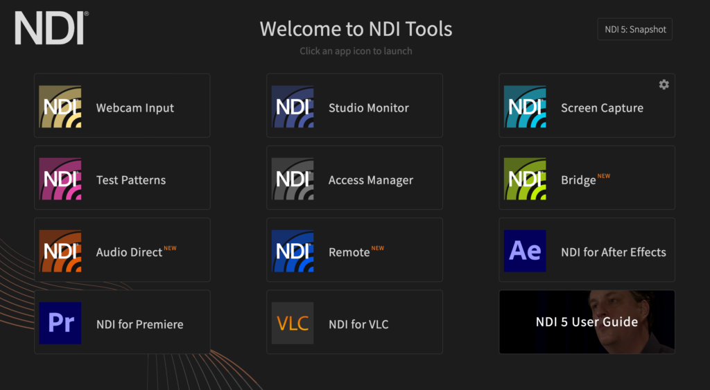 NDI Tools screenshot.